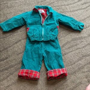 Vintage Park Bench Corduroy Pants and Matching Jacket Flannel Lined 12 months